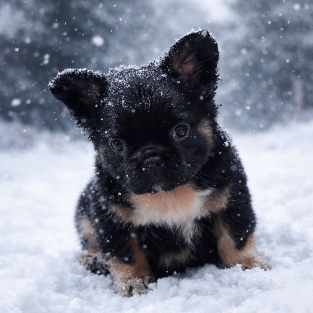 Grizzly, black and tan Fluffy French Bulldog stud